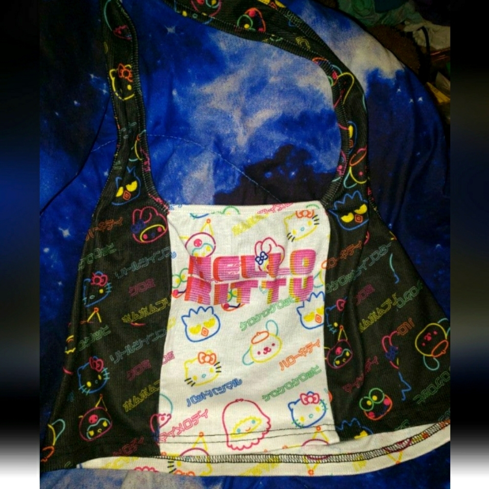 Shein X Hello Kitty and Friends Sanrio Colorful Halter Top Shirt Womens 2XL